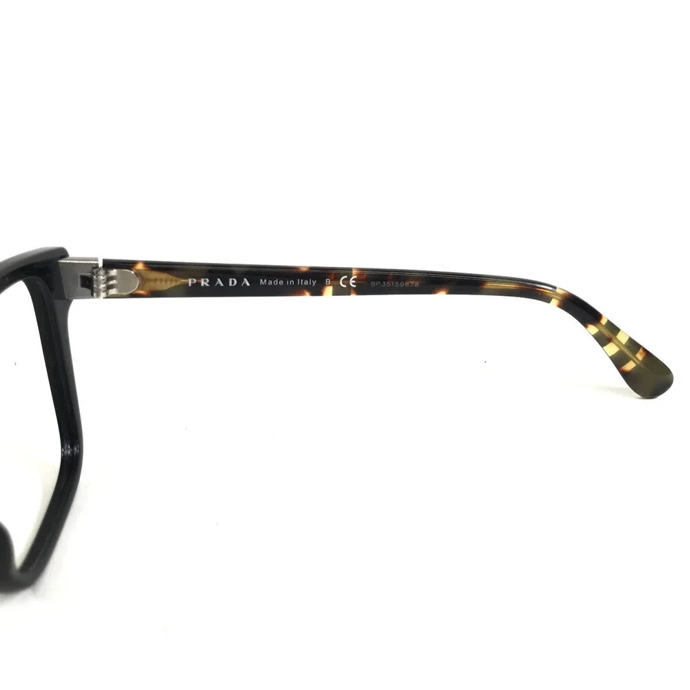 Prada Eyeglasses Frames VPR057 1AB-1O1 Black Brown Butterfly Full Rim 52-18-135 - Picture 7 of 12